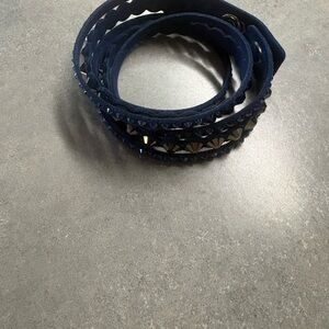 Swarovski Navy/Gold Studded Wrap Bracelet/Choker